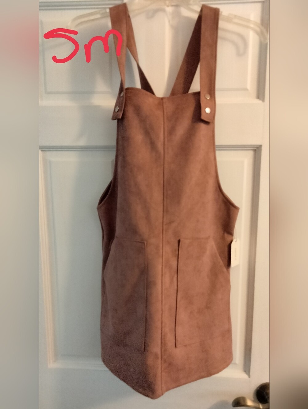 Forever 21 Brown Suede-Look Pinafore Dress